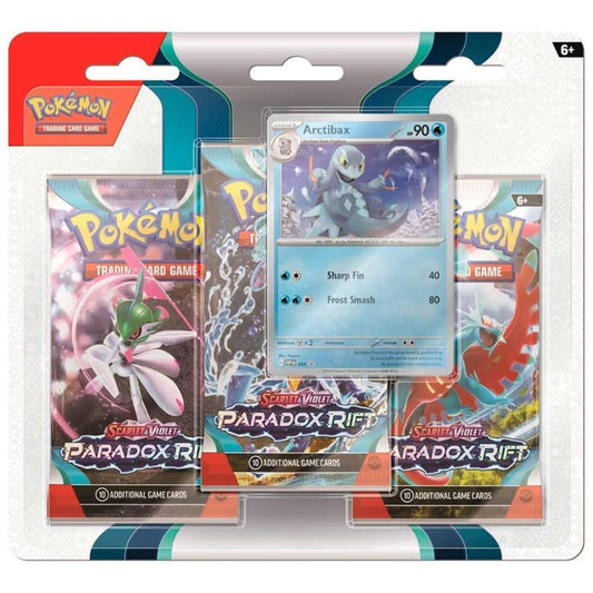 Pokemon Paradox Rift 3 Pack Blister sealed product featuring Arctibax.