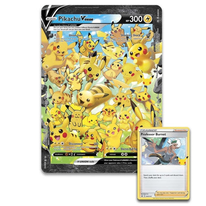Oversized Pikachu V-UNION card from Celebrations Collection.