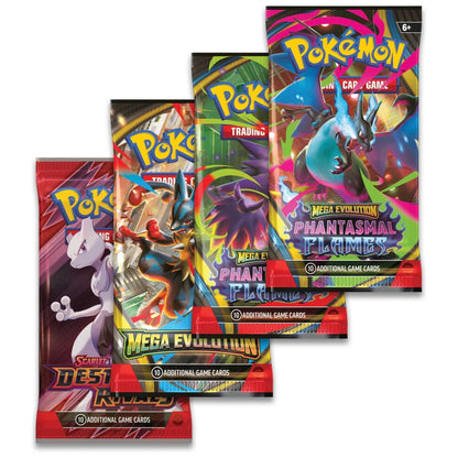 Pokemon Mega Charizard ex Tin Booster Pack Selection.