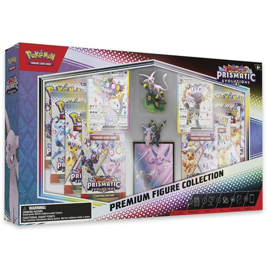 Pokémon Prismatic Evolutions Premium Figure Collection sealed box.