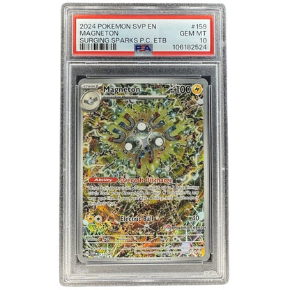 PSA 10 Magneton SVP 159 Surging Sparks Pokemon Center Exclusive Front.