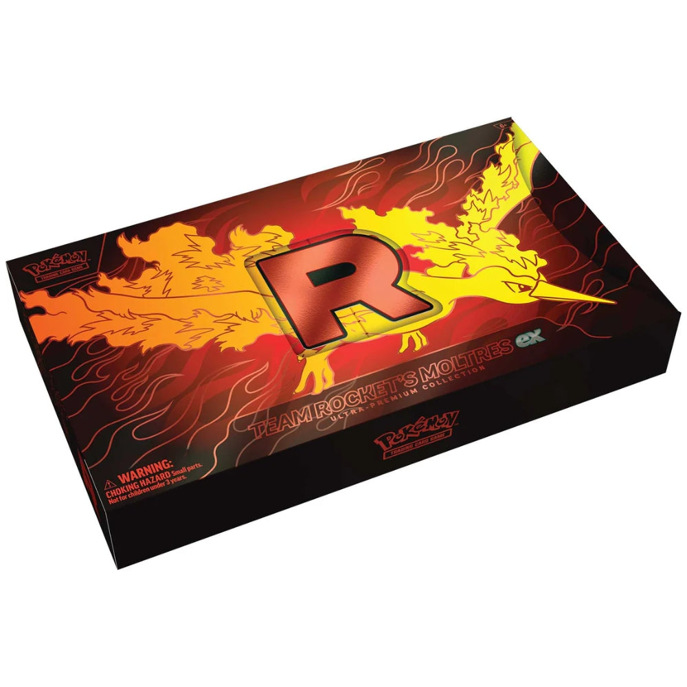Pokemon Team Rocket's Moltres ex Ultra Premium Collection box front.