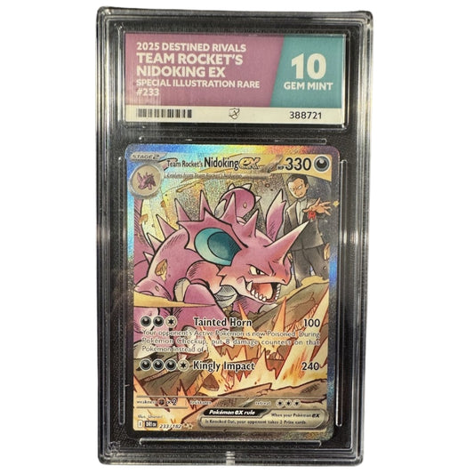 Team Rocket Nidoking ex 233/182 ACE 10 Pokémon Destined Rivals slab.