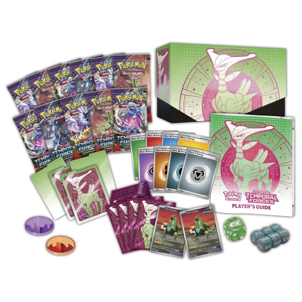Scarlet & Violet Temporal Forces Pokémon Center Elite Trainer Box contents.