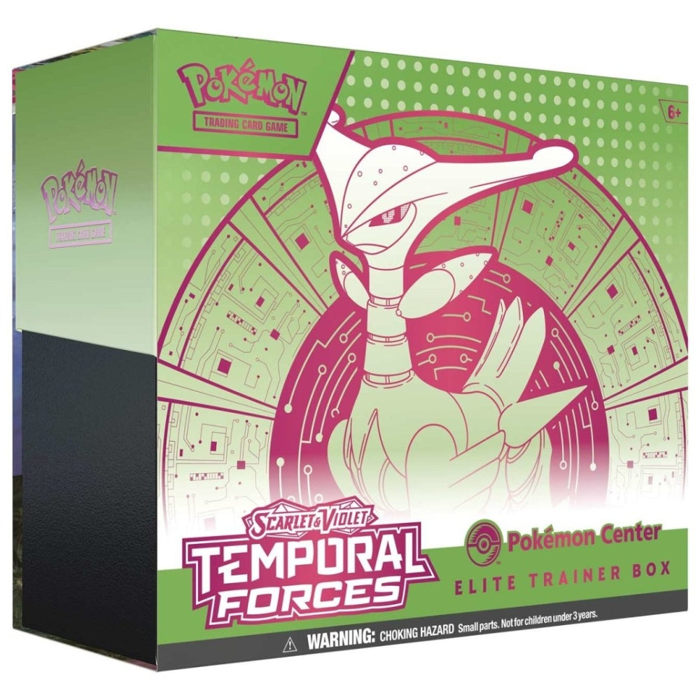 Scarlet & Violet Temporal Forces Pokémon Center Elite Trainer Box front.