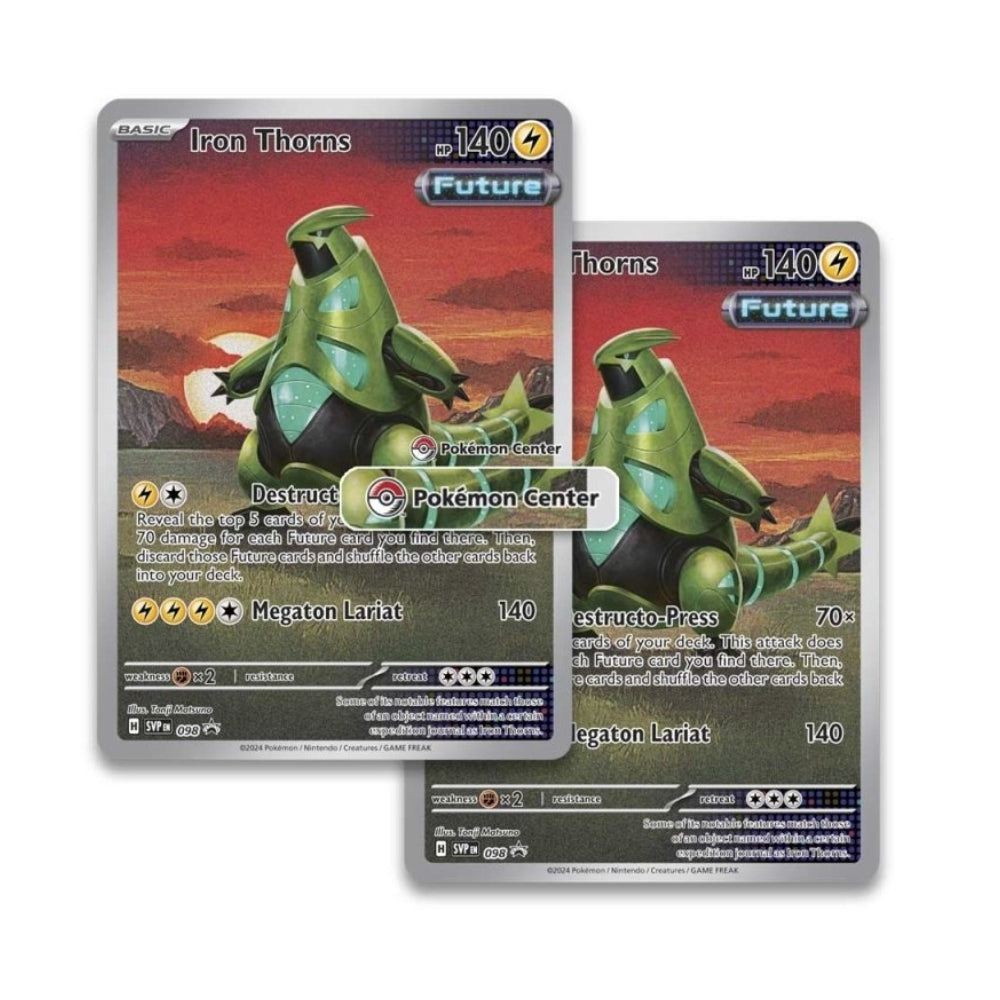 Scarlet & Violet Temporal Forces Pokémon Center Elite Trainer Box Iron Thorns Promo Cards.