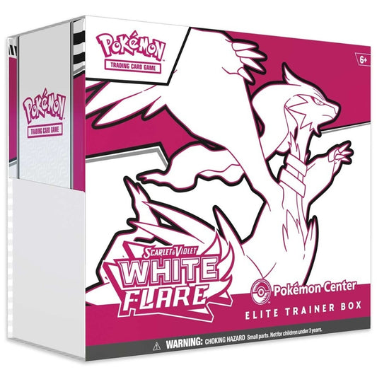 Pokemon Center Exclusive Scarlet & Violet White Flare Elite Trainer Box Front.